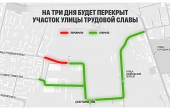 На ул. Трудовой Славы в Краснодаре перекроют дорогу из‑за ремонта ливневки
